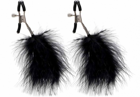 БДСМ зажимы на соски с черным пушком